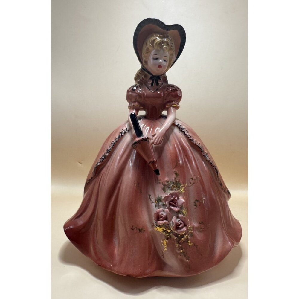 RARE Josef Originals Southern Belle Series Amber 7” Holding Umbrella/Parasol